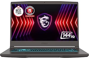 MSI Thin 15 15.6” 144Hz FHD Gaming Laptop: Intel Core i7-13620H, NVIDIA Geforce RTX 4050, 16GB DDR4, 512GB NVMe SSD, WiFi 6E, Win 11: Black B13VE-2678US