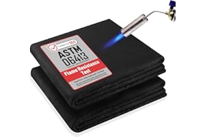 kanhiro Carbon Felt Welding Blanket Fireproof - 2 Packs 20" X 36" Heat Resistant Fabric 1800°F High Temp Insulation Pad, Flame Retardant Protective Mat for Soldering Welding Brazing Plumbing