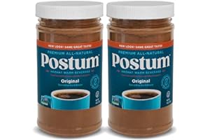 Postum Coffee Substitute Original (2x8oz) | Coffee Alternative Caffeine Free with Roasted Wheat Bran & Molasses | Natural, Non-GMO, Vegan Coffee Replacement Drink
