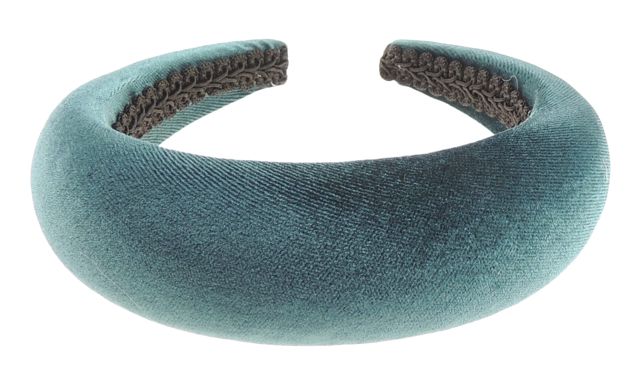 Womens Occasion Wedding Bridal Party Birthday Christmas Evening Wide Thick High Bump Padded Matador Velvet Velour Hair Hairband Headband Alice Band (Teal, One Size)