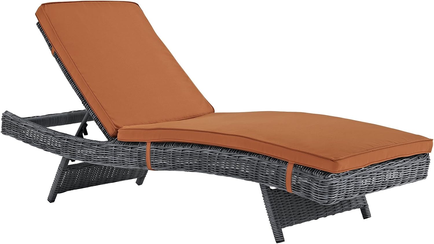 Modway Summon Wicker Rattan Outdoor Patio Sunbrella Fabric Chaise Lounge Chair in Canvas Tuscan: Kitchen & Dining