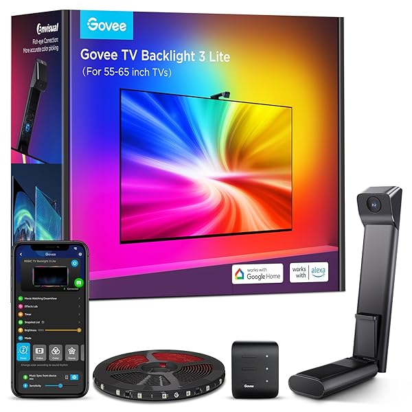 GOVEE TV BACKLIGHT 3 LITE WITH FISH-EYE CORRECTION...
