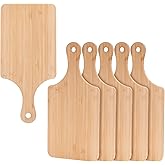 Sparkle Race 6pcs Wood Cutting Boards for Kitchen, 11" Bamboo Cutting Board for Fruit Vegetable, Wooden Chopping Board with Handle, Small Charcuterie Boards Serving Board Set for House Warming Gifts