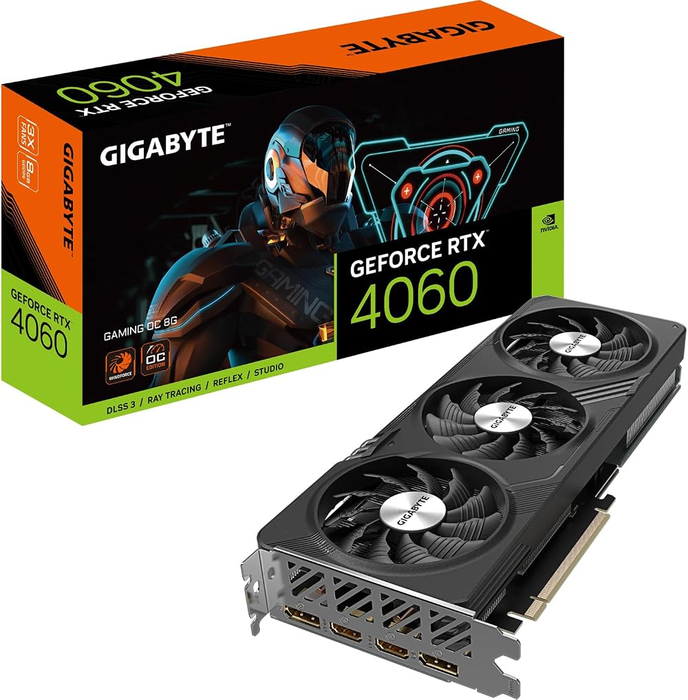 Gigabyte RTX 4060 EAGLE OC 8GB GDDR6 Graphics Card PCI-E 4.0 2550MHz DLSS 3