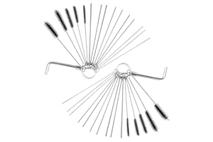 CEKASO Set of 2 Carburetor Cleaning Tool Kits Jet Cleaning Brush Jet Tube Cleaning Needle Carbon Water Jet Dirt Cleaner Kit, 10 Brushes 20 Needles 2 Throttle Wrenches