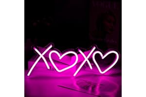 KOMOKERU XOXO Neon Sign, LED Neon Love Sign Light for Wall Decor, Light Up Sign for Wedding Engagement Bachelorette Party, USB Powered Led Neon Signs for Girls Bedroom Home