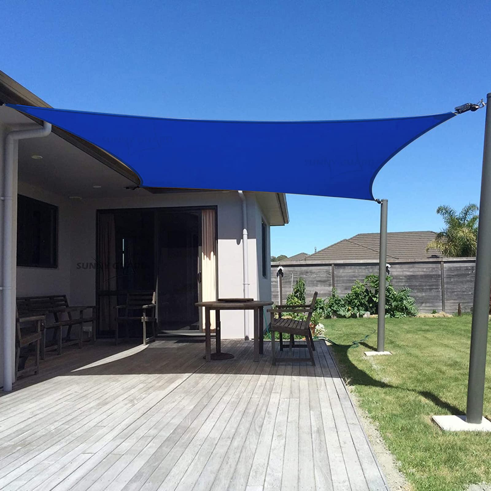 Photo 1 of SUNNY GUARD Sun Shade Sail 10' x 13' Rectangle Blue UV Block Sunshade for Backyard Yard Deck Patio Garden Outdoor Activities and Facility(We Make Custom Size)