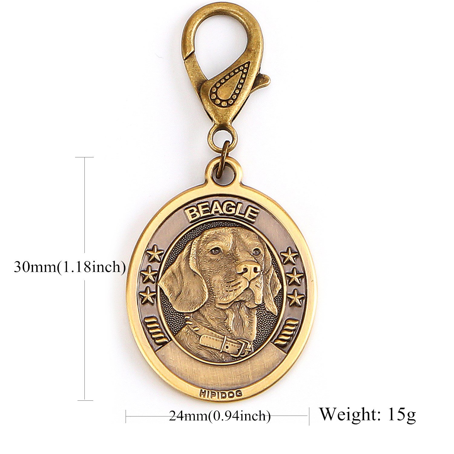 Personalized Dog Tags for Dogs Engraved, Premium Brass Custom Pet ID Tags for Small Medium Large Dog Breeds (Beagle)