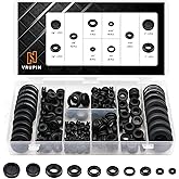 Vrupin 188 Pcs Rubber Grommets Kit - Rubber Washers for Wiring - 10 Different Sizes(1/4", 5/16", 3/8", 7/16", 1/2", 5/8", 7/8