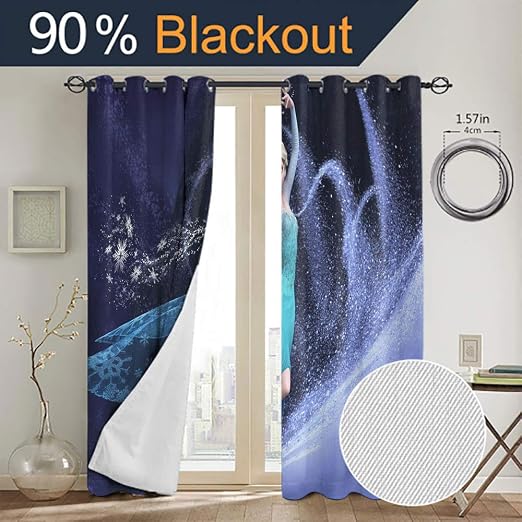 Amazon.com: Room Darkening Curtains for Bedroom Frozen Blackout