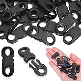 50 Pcs Mini Safety Breakaway Buckles 6mm Side Release Plastic Buckles for Paracord Bracelet Clip Quick Release Clasp Fasteners Replacement Ring for Paracord Bracelet Clasp Camera Strap DIY Crafts