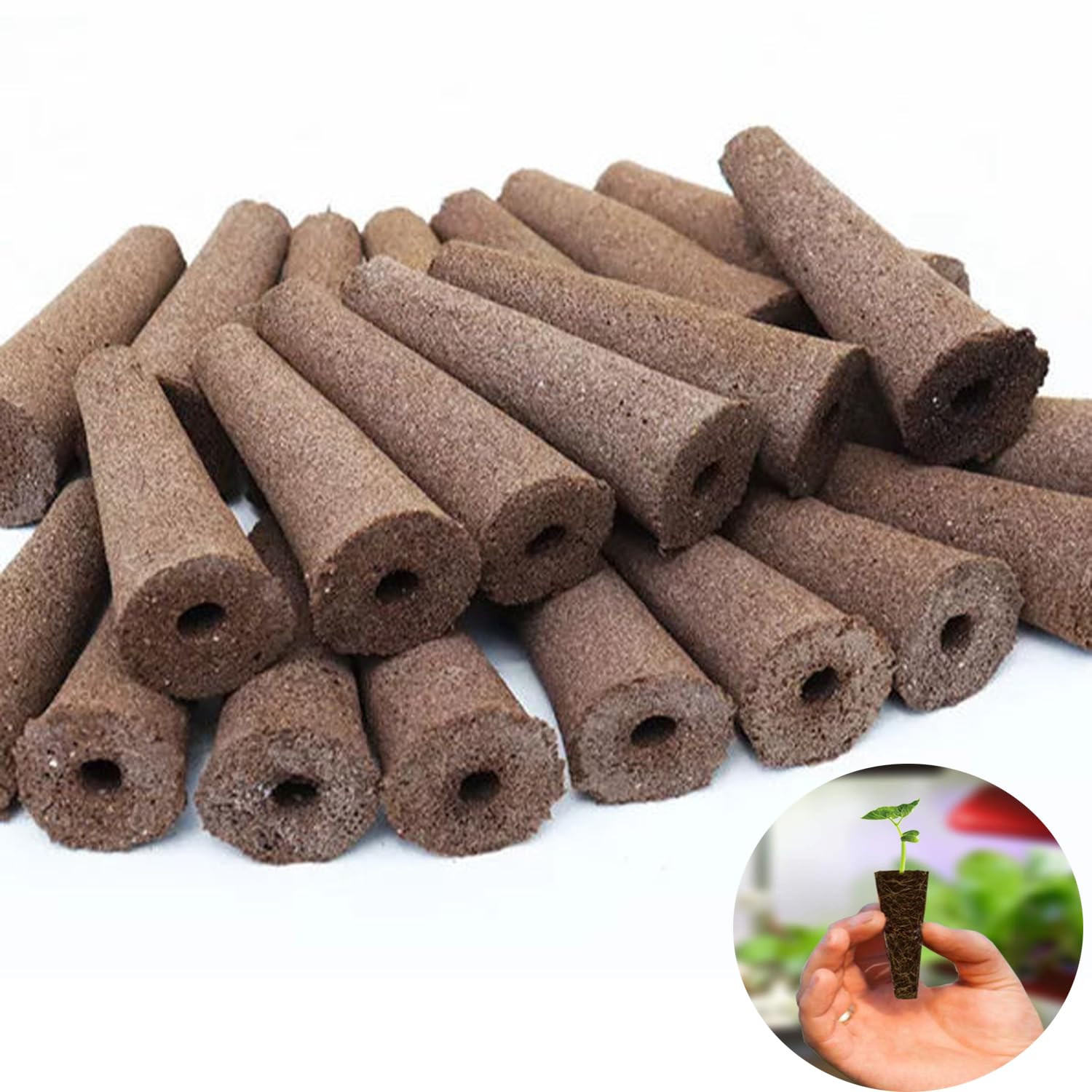 iHMeiju 50pcs Grow Sponges for Hydroponics, Seed Starter Pods Replacement Plant Growing Sponges Compatible with AeroGarden, Refill Pods for Hydroponic Indoor Garden System.