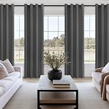 MRTREES Dark Grey Blackout Curtains 2 Panels 46x54 Inch 54 Inch Drop view 6