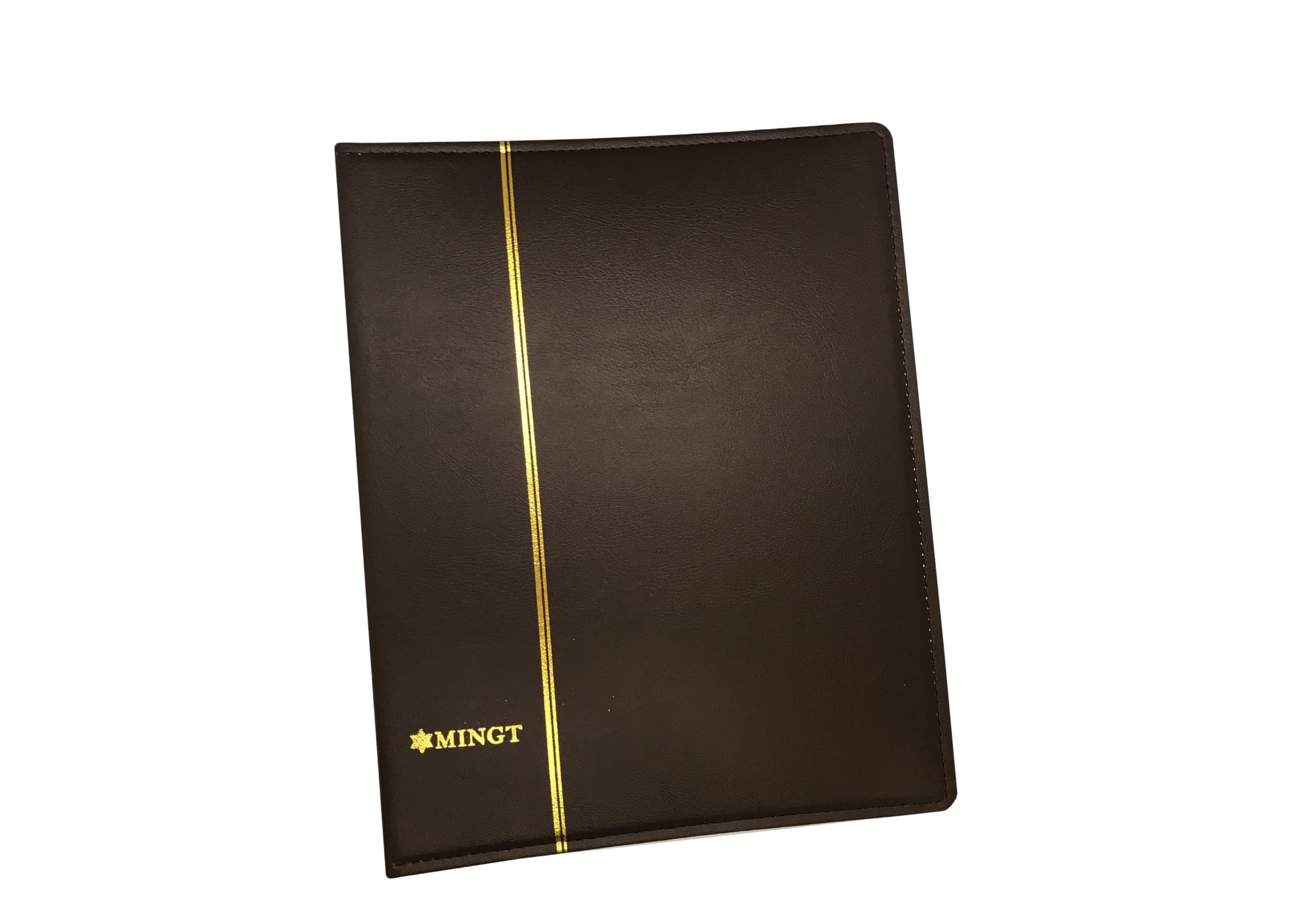PCCB MINGT 4-Rings Binder PU Leather Collection Album Cover For Banknote Stamp Paper Money Coin Collecting And Supplies (Brown) — image 1