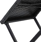 CASARIA 2x Small Poly Rattan Coffee Table Foldable Stool Weatherproof Black view 7