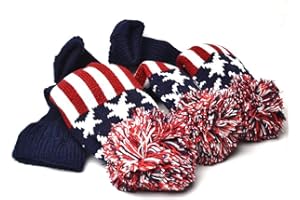 GOOACTION 3PCS Knitted Golf Head Covers 1-3-5 for Driver and Fairway Woods with Long Neck Design Vintage Sock Pom Pom Golf Cl