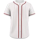 KXK Pinstripe Baseball Jersey for Men Women,Blank Button Down Baseball Shirt Team Sports Uniform