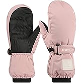 Mawjom Kids Skiing Gloves Winter Warm Waterproof Cold Weather Gloves for Outdoor Sports Girls Boys 6-12T