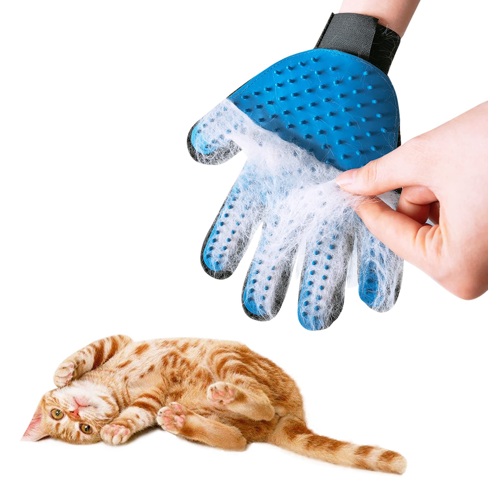 Cat Brushing Glove,Pet Grooming Glove,Pet Hair Remover,Cat Grooming Glove 4 in 1 Silicone Dog/Cat Grooming Glove,Cat Brush Glove for Dogs,Grooming Glove for Pets,Pet Long or Short Hair Brush