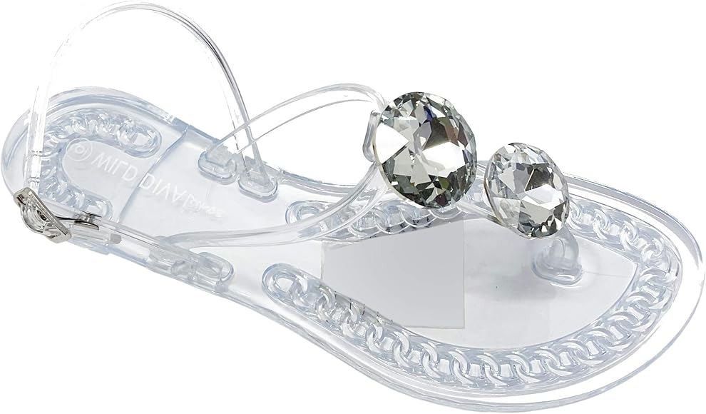 women's clear jelly flip flops