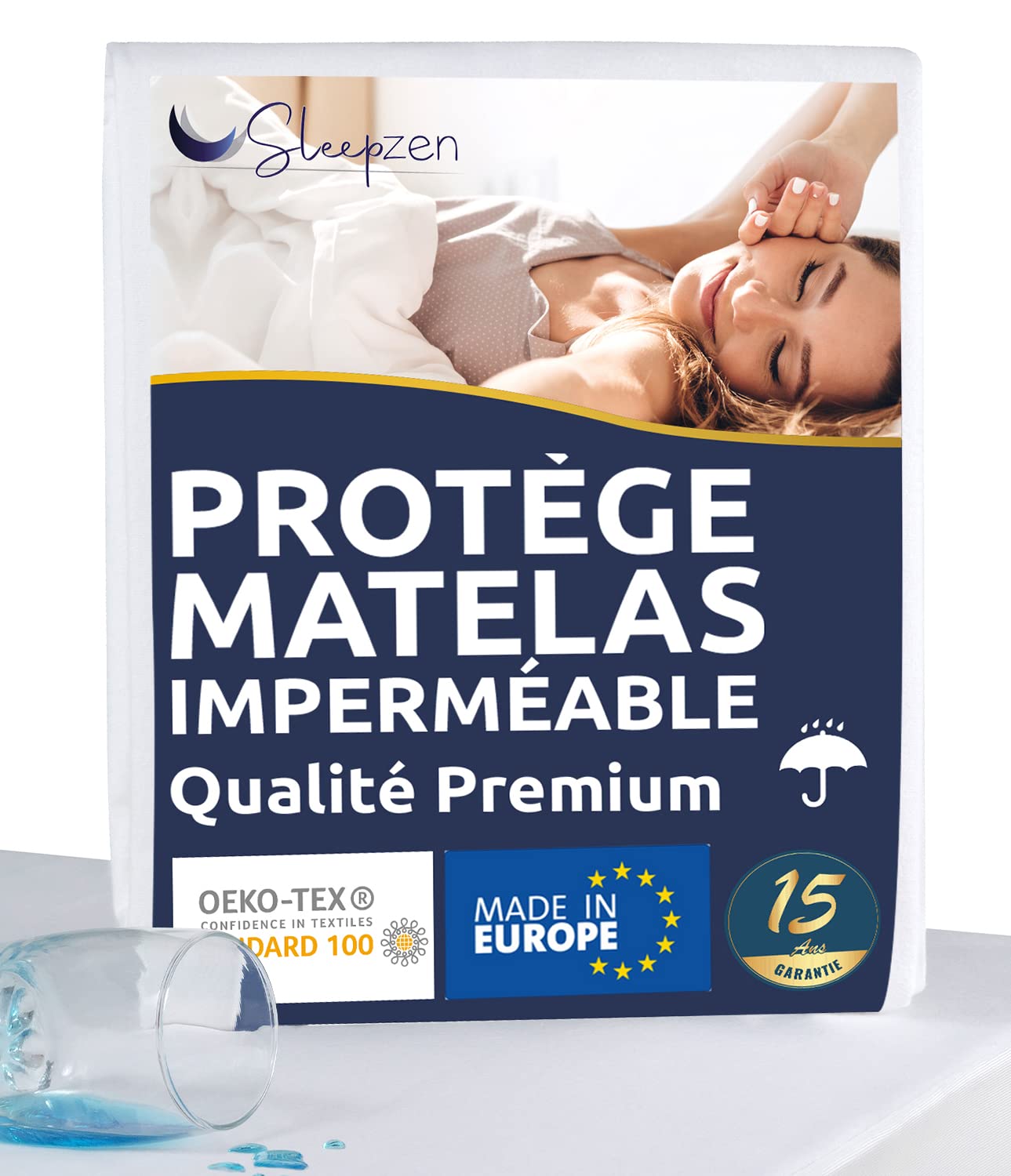 Waterproof Mattress Protector 70 x 200 cm – Oeko-Tex® Certified Mattress Protector – Surface 70% Cotton Fleece, 30% Polyester – Polyurethane Protective Membrane – Anti-Bacterial Anti-Dust Mite