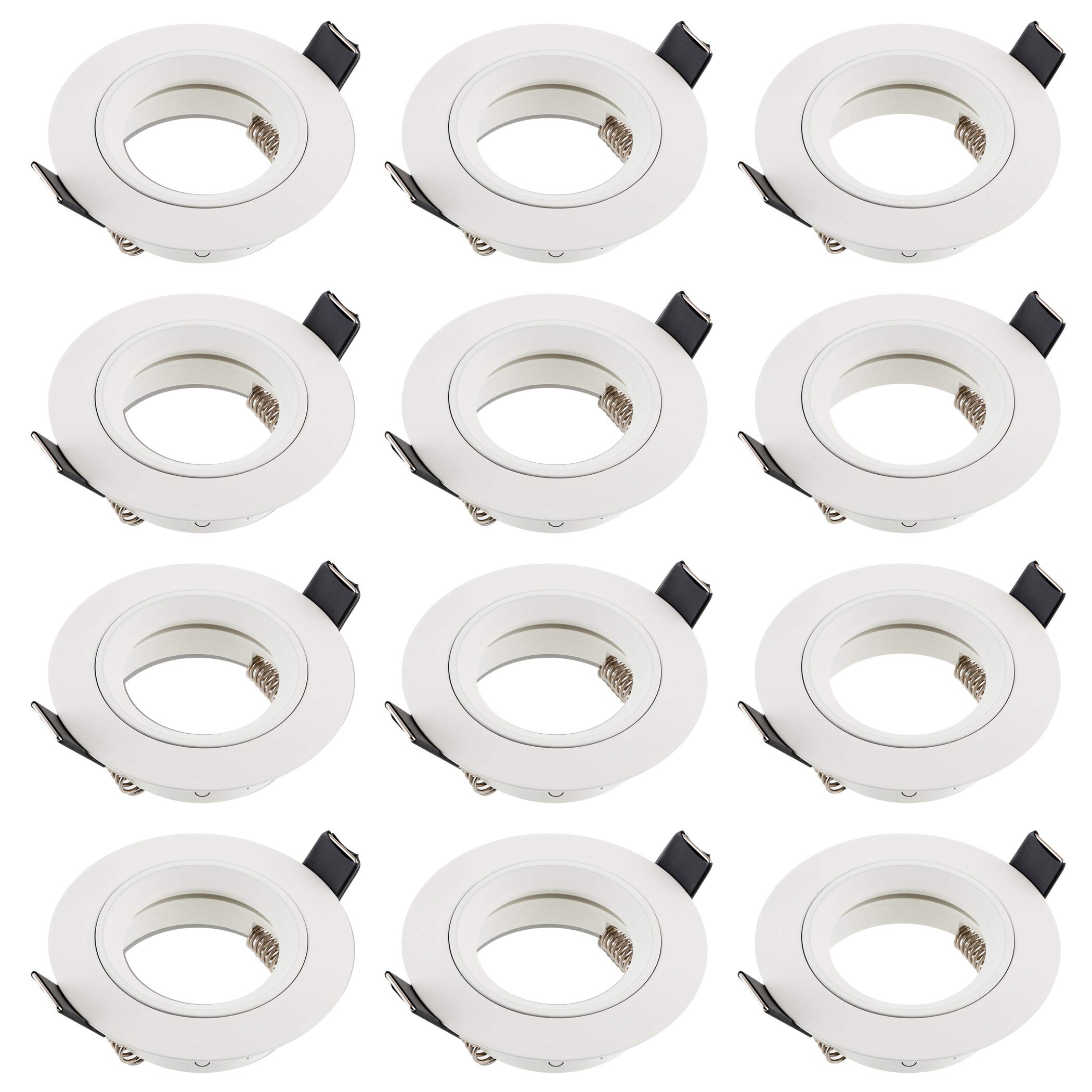 SEBSON Downlights with GU10 Lamp Holder - Recessed Ceiling Lights - Spotlight Mounting Frame Aluminium - Hole Ø65mm (min. 60mm, max. 70mm) - Set of 12