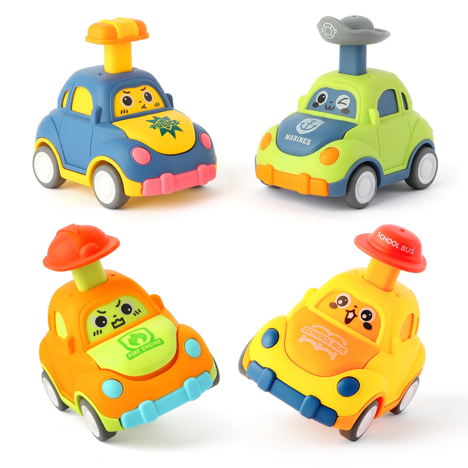 QSONSELL Car Toys for Toddlers 1-3 Year Old Boy Birthday Gift for Boys Girls 1-3 Pull Back City Vehicle Toys Goodie Bags Stuffers Party Favors for Kids