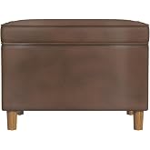 Spatial Order 24" Dinah Collection Storage Ottoman - Brown Faux Leather