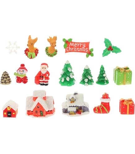 Lot De 6 Mini Figurines Père Noël En Résine - Déco De Table, Bureau, Voiture, Cadeau De Noël