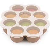 KeaBabies Silicone Food Freezer Trays with Lid, 2oz x 10 Pods, Chai Latte | BPA-Free Baby Food Storage Containers, Easy Puree Meal Prep, Breast Milk Silicone Freezer Molds, Dishwasher, Microwave Safe