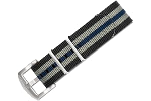 BluShark, Original Collection Military-Style Waterproof Watch Strap, Fits All Timepiece Brands, Durable Nylon Wristwatch Accessories with Stainless Steel Buckle - 18mm, 20mm, 22mm & 24mm Watch Bands