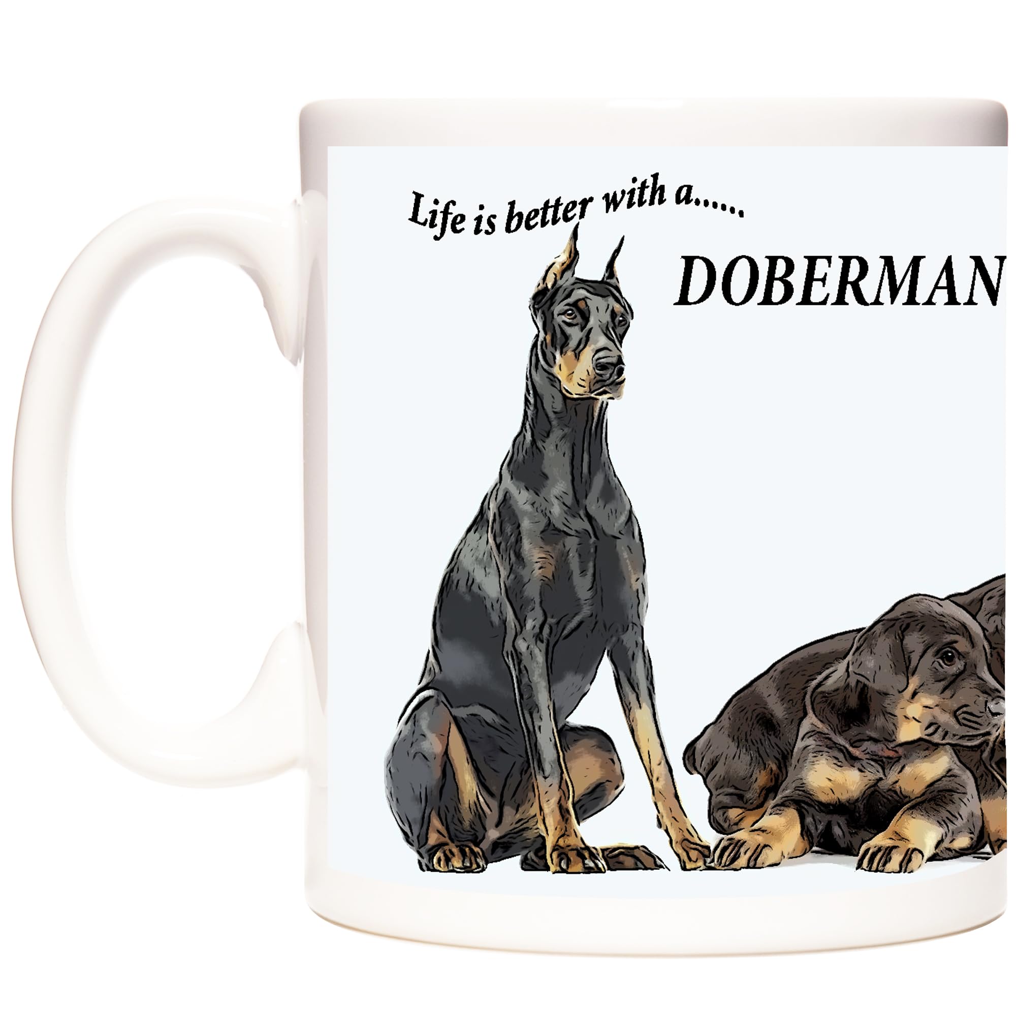 Doberman Coffee Mug, Guard Dog Gift Mug, Doberman Mug. 11oz Ceramic Mug. Doberman Gift. Gift for Doberman Mums