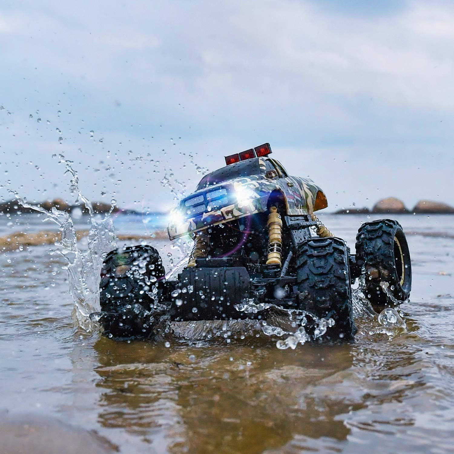 BEZGAR 12 Toy Grade 1:12 Scale Remote Control Crawler, 4WD High Speed 15 Km/h All Terrains Electric Toy Off Road RC Monster Vehicle Truck Car with Rechargeable Batteries for Boys Kids Teens and Adults: Toys & Games