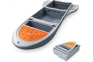 Modular Folding Fishing Boat, Trunk-Portable HDPE Hull, Fits SUV & Pickup Bed 152.8", 1102 lb Load, Livewell/Storage, Reinfor