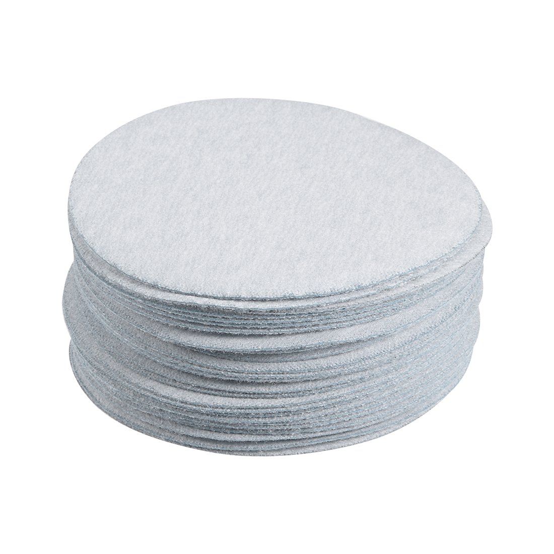 Sourcingmap 30 Pcs 3-Inch Aluminum Oxide White Dry Hook and Loop Sanding Discs Flocking Sandpaper 400 Grit