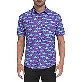 LRD Men's Novelty Casual Button Down Shirt Short Sleeve Hawaiian Dress Shirts