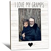 Beliran Gramps Gifts Picture Frame 5x7, GrampsGrandpa Photo Frame, Christmas Fathers Day Birthday Gift for Grandpa from Grandkids, I Love My Gramps Wooden Picture Photo Frames for Desk Home Room Decor