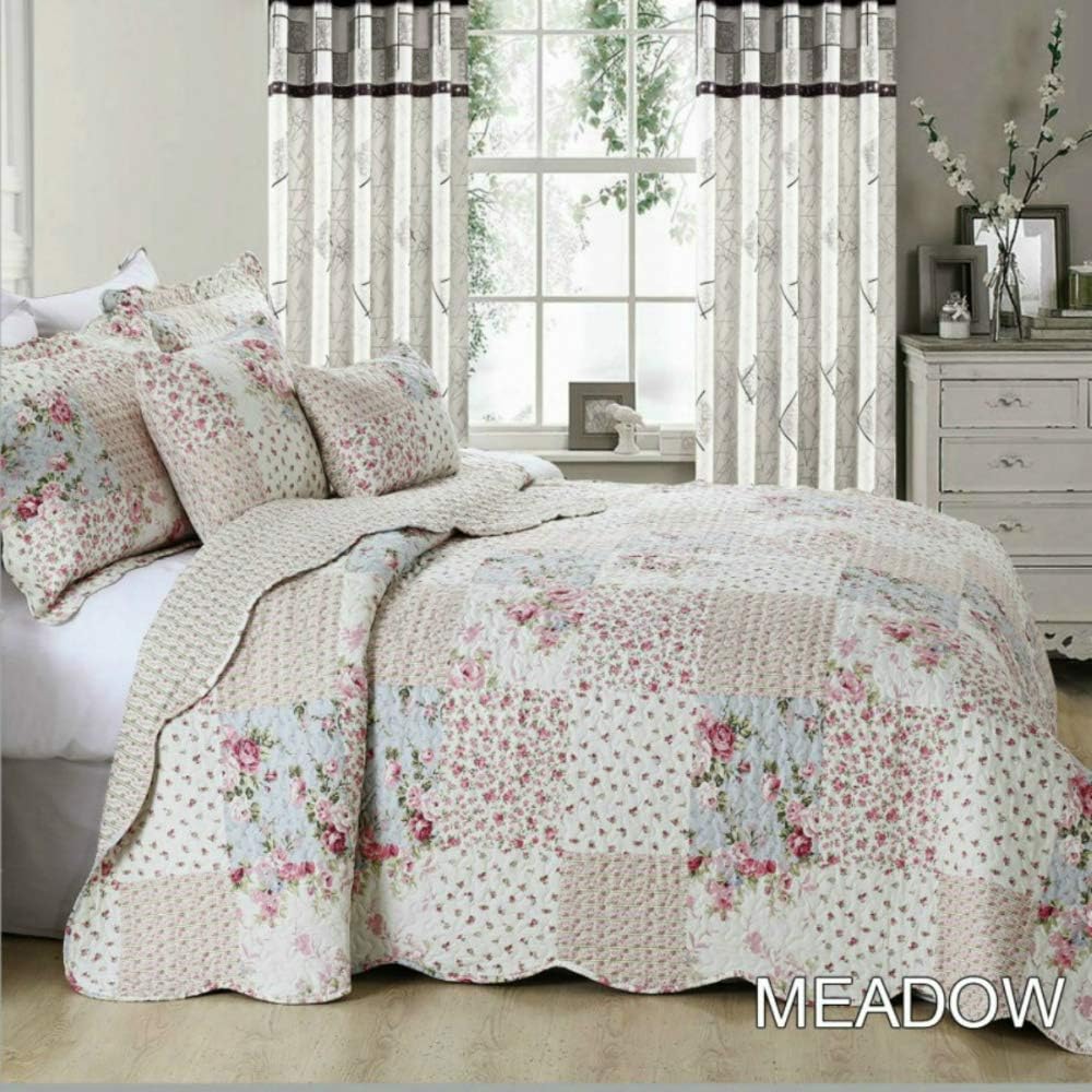 Bedspread Patchwork 2 Pillow Sham 3 Piece Set Size 235 cm x 250 cm Double