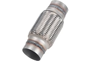 Autarboor Exhaust Flex Pipe, 2.5''x 6''Stainless Steel Heavy Duty Exhaust Flex Pipe, Double Braid Exhaust Flex Tube, Overall Length 8''