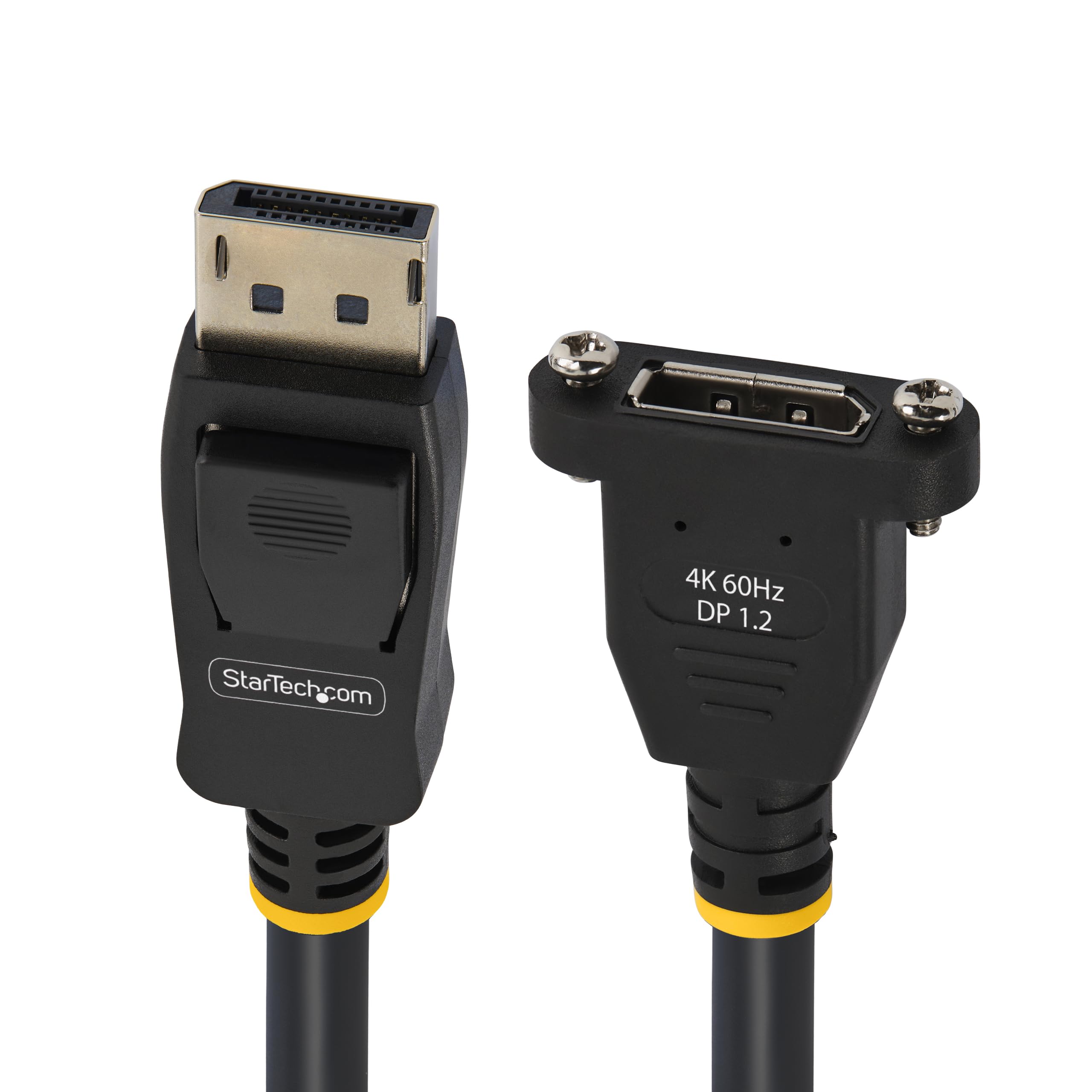 StarTech.com 3ft (1m) Panel Mount DisplayPort Cable - 4K x 2K - DisplayPort 1.2 Extension Cable Male to Female - DP Video Extender Cord with Panel Mount DP Connector - DP Monitor Cable (DPPNLFM3)