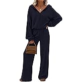 PRETTYGARDEN Women's 2 Piece Fall Lounge Sets 2026 Zip Up Hoodie Wide Leg Tracksuit Spring Matching Travel Outfits Clothes