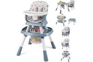 HONEY JOY 16-in-1 Baby High Chair, Convertible Highchair for Babies and Toddlers/Booster Seat/Activity Center with Toys, Buil