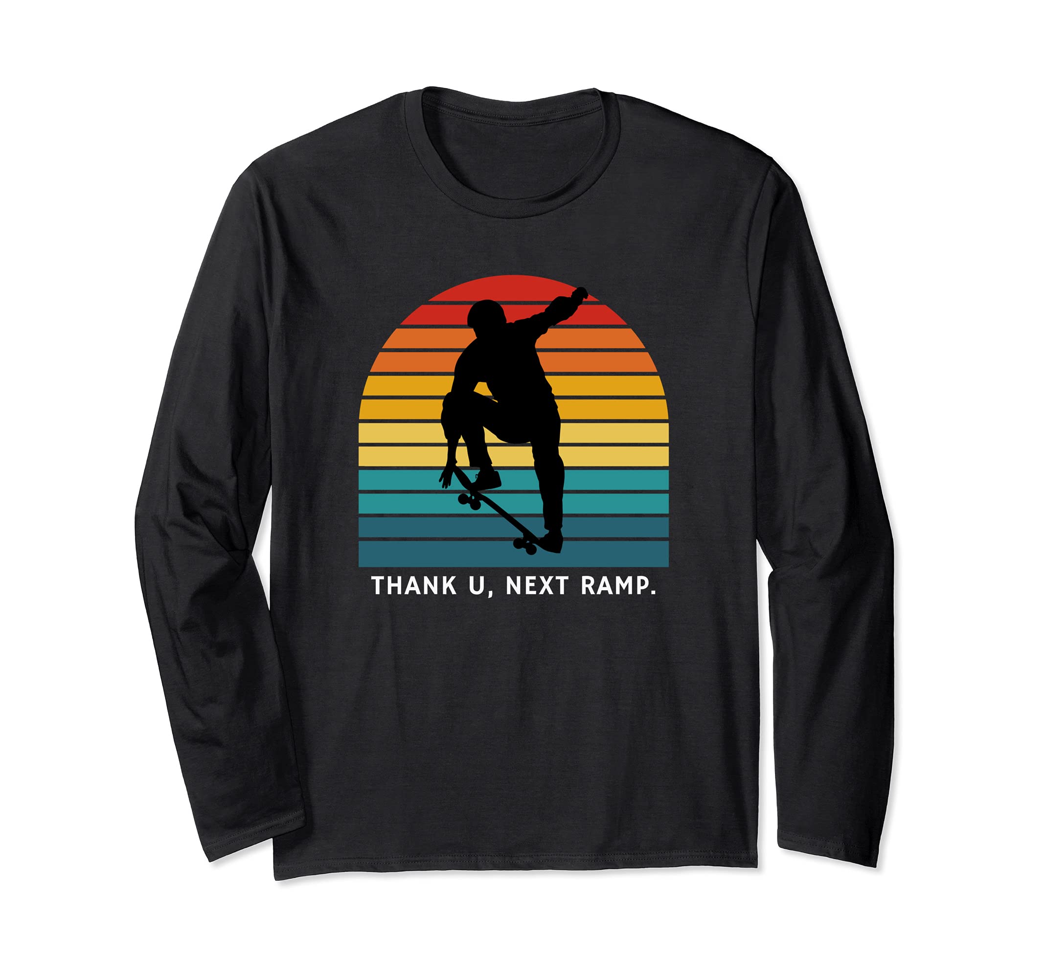 Ramp Up Pro Skateboarders Retro Sunset Longboard Skateboard Long Sleeve T-Shirt