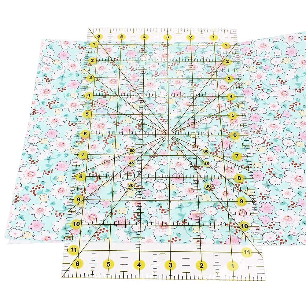 AUTOTOOLHOME Quilting Ruler Acrylic Quilters' Ruler for Easy Precision Cutting Fabric Paper, 6.5