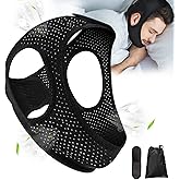 Forzacx Anti Snore Chin Strap - Breathable Chin Strap Snoring Solution, Effectively Reduce Snoring, Non-Stick Hair, Don't Fade - Black