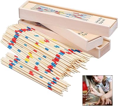 Xrten Pick Up Sticks Game 155 Pcs Wooden Classic Family Fun Ages 6+