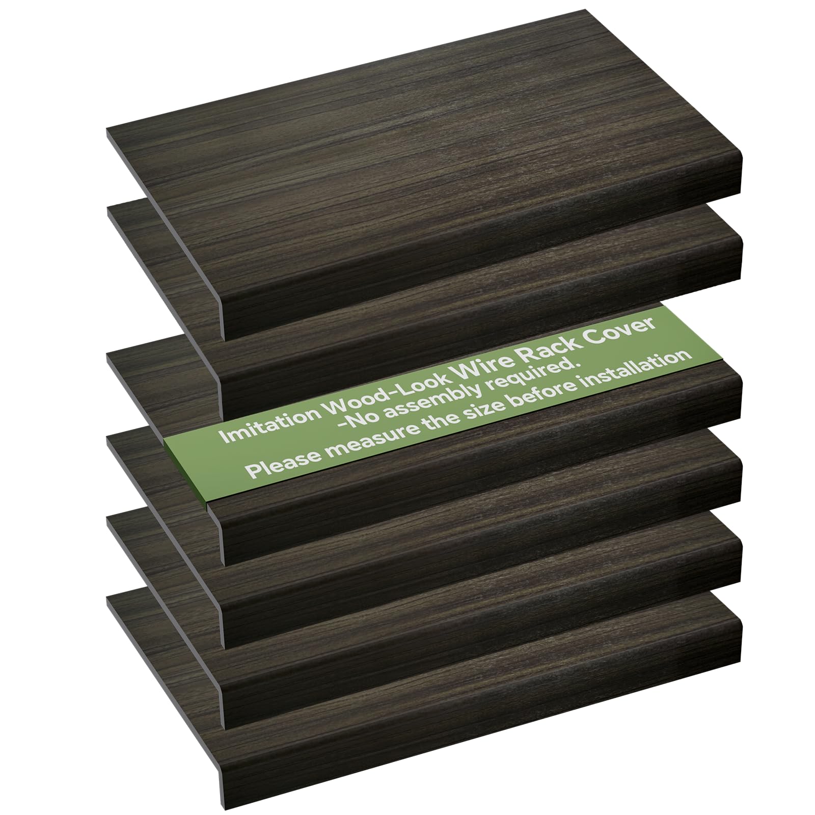 Photo 1 of ***MINOR SCRATCHES*** Giklux 6 PCS Wire Rack Covers for Pantry Wood Grain, 30''W * 16''D (Ready to Use) Faux Wood Shelf Covers for Wire Shelving, Rustic Closet Shelves Covering Toppers - Bathroom, Kitchen, Garage (Dark)