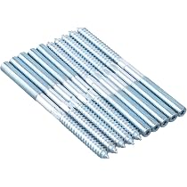 Uxcell M8 Hanger Bolts – 8-Pack 3-1/8” Double Ended Screws For Wood Furniture Joints, Stair Posts & Guardrails – Zinc Plated Steel