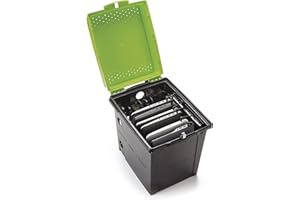 Copernicus Premium Tech Tub 6-Device Lockable Classroom Charging Station Box for iPads, Chromebooks, or Tablets, Green/Black
