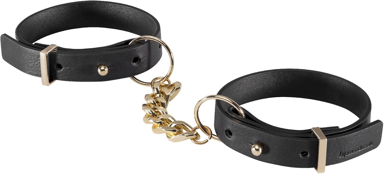 Bijoux Indiscrets MAZE Black Vegan Leather Handcuffs Restraints